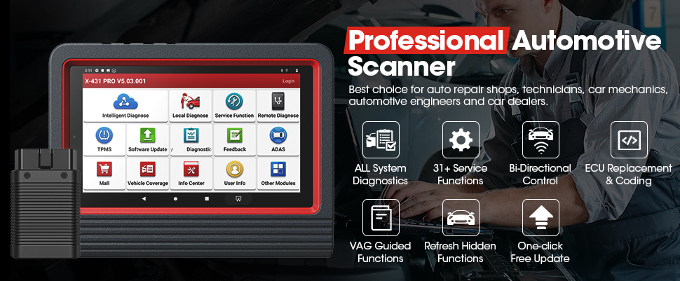 Launch x431 pros v5 bidirectional scan tool for workshops