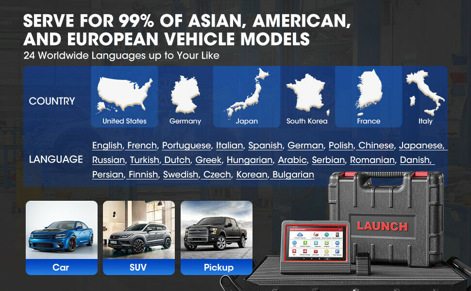 Launch diagnostic tool professional coverage for all cars