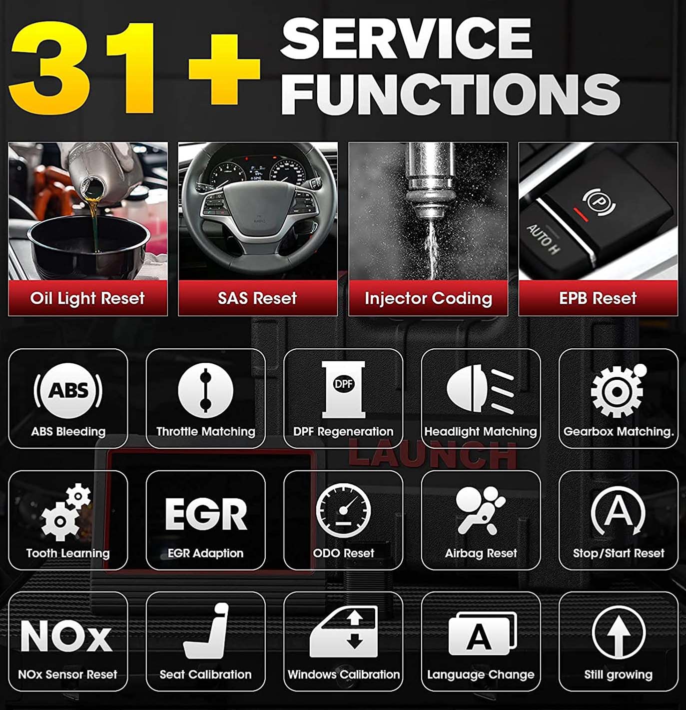launch diagnostic scan tool 31 service functions x431 