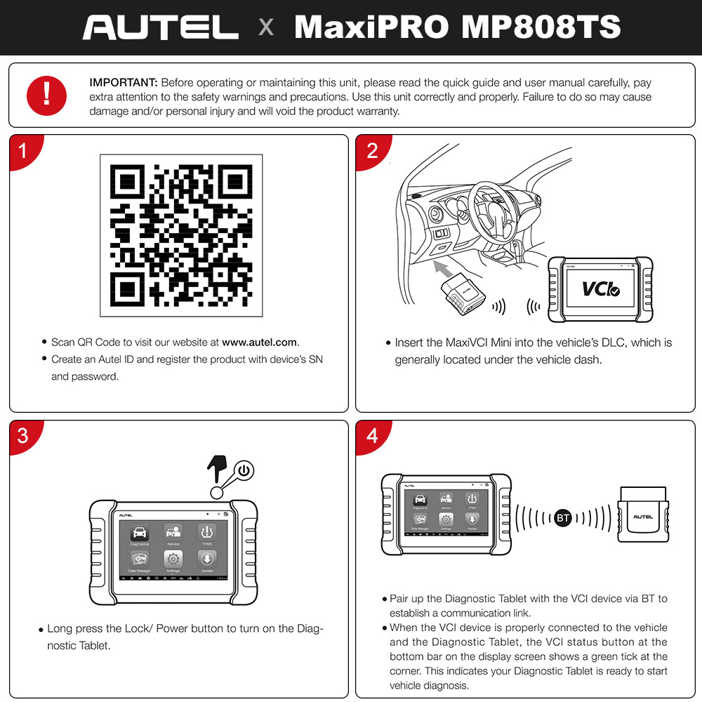 How to Use Autel MaxiPRO MP808TS