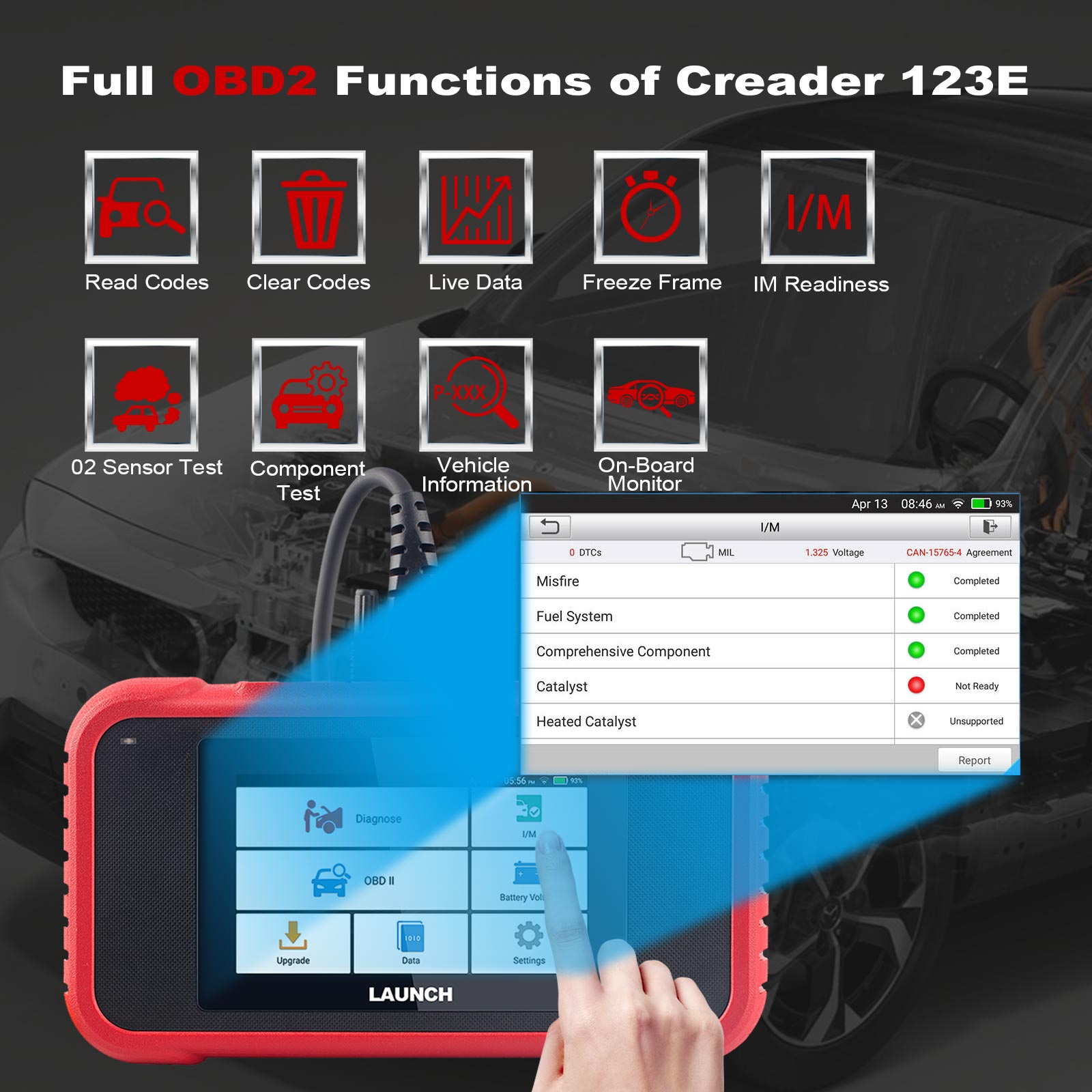 LAUNCH CRP123 OBD2 Scanner-2023 Newest Model Engine/ABS/SRS/Transmission  Diagnostic Scan Tool SRS Airbag Code Reader,Lifetime Free Update