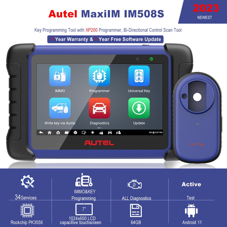 Autel MaxiIM IM508S IMMO and Key Programming Tool with XP200 34+ Services Functions 