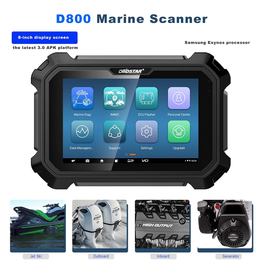 OBDSTAR D800 Configuration B for Marine (jet ski/ outboard) Intelligent Diagnostic Scanner