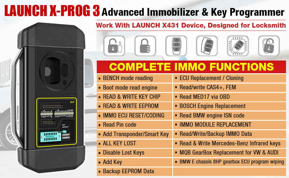 Launch GIII X-Prog 3 Advanced Immobilizer & Key Programmer
