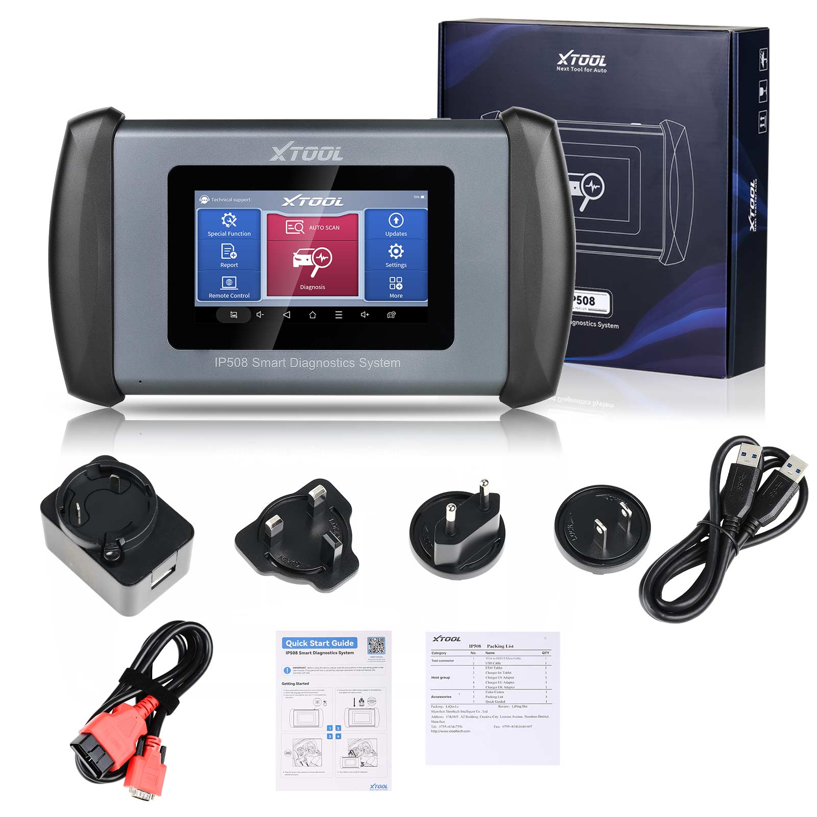2023 XTOOL InPlus IP508 OBD2 Diagnostic Scanner with ABS Bleeding Oil Reset  EPB SAS BMS Throttle