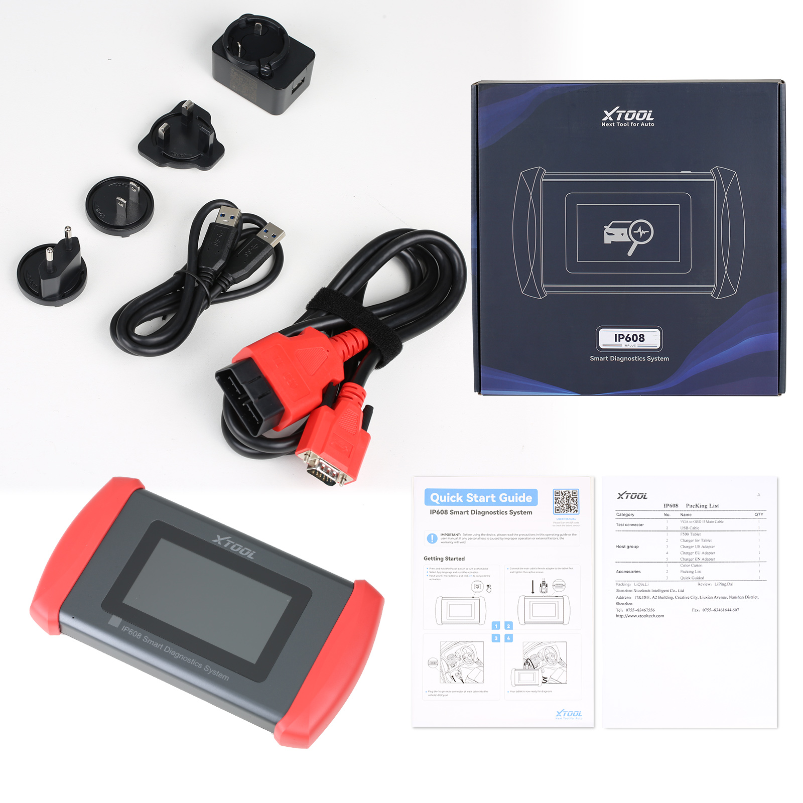 XTOOL Inplus IP608 OBD2 Scanner Full System Diagnostic Tool Support CAN FD  with 30+Services