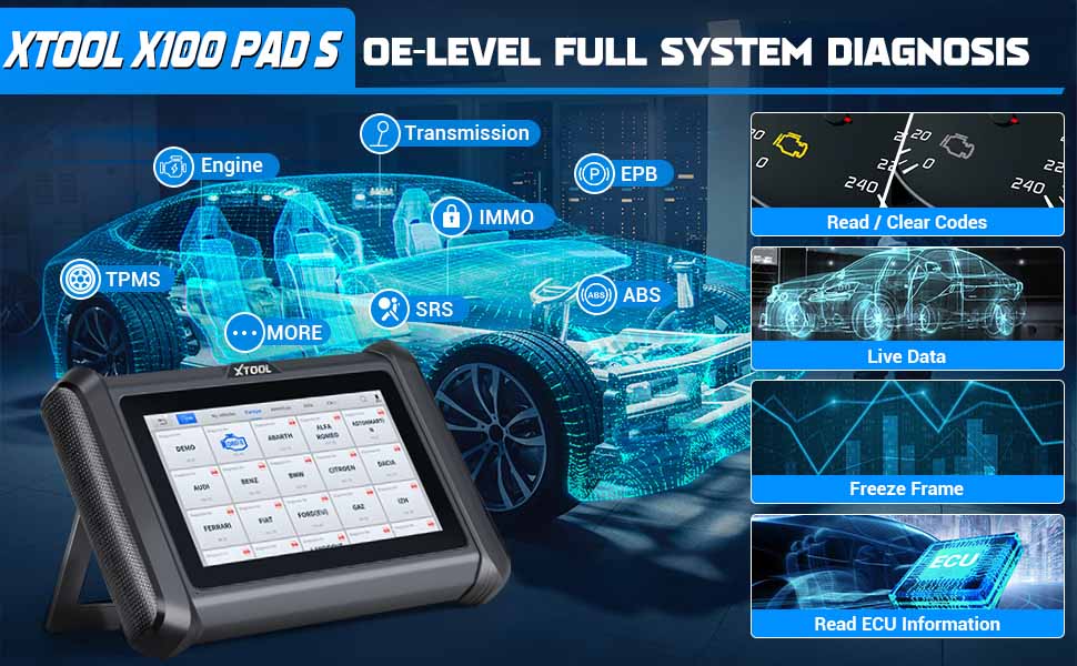 XTOOL X100 PAD S Full System Diagnosis 23+ Service Functions Upgraded Version of X100PAD PLUS