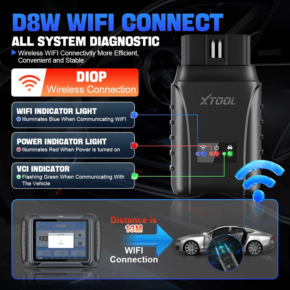 XTOOL D8W WIFI OBD2 Scanner Car Diagnostic Tool 
