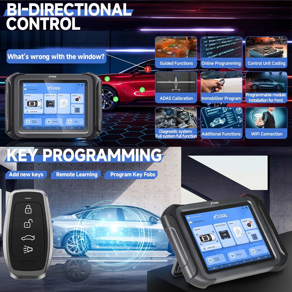 XTOOL D9S PRO Auto Diagnostic Scanner Support ECU Coding Topology Mapping Key Programming 42 Service Functions CAN FD DoIP