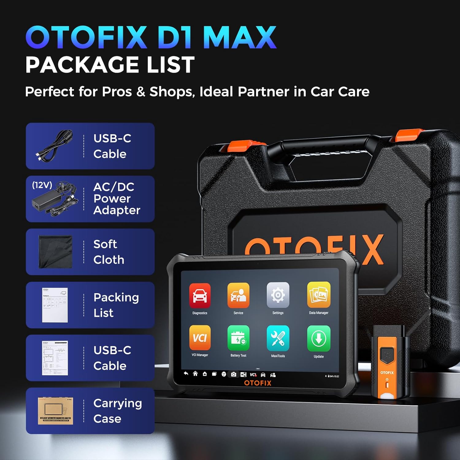 OTOFIX D1 MAX Full System Diagnostics Bi-Directional Scanner with ECU  Coding DoIP CAN FD 40+Services