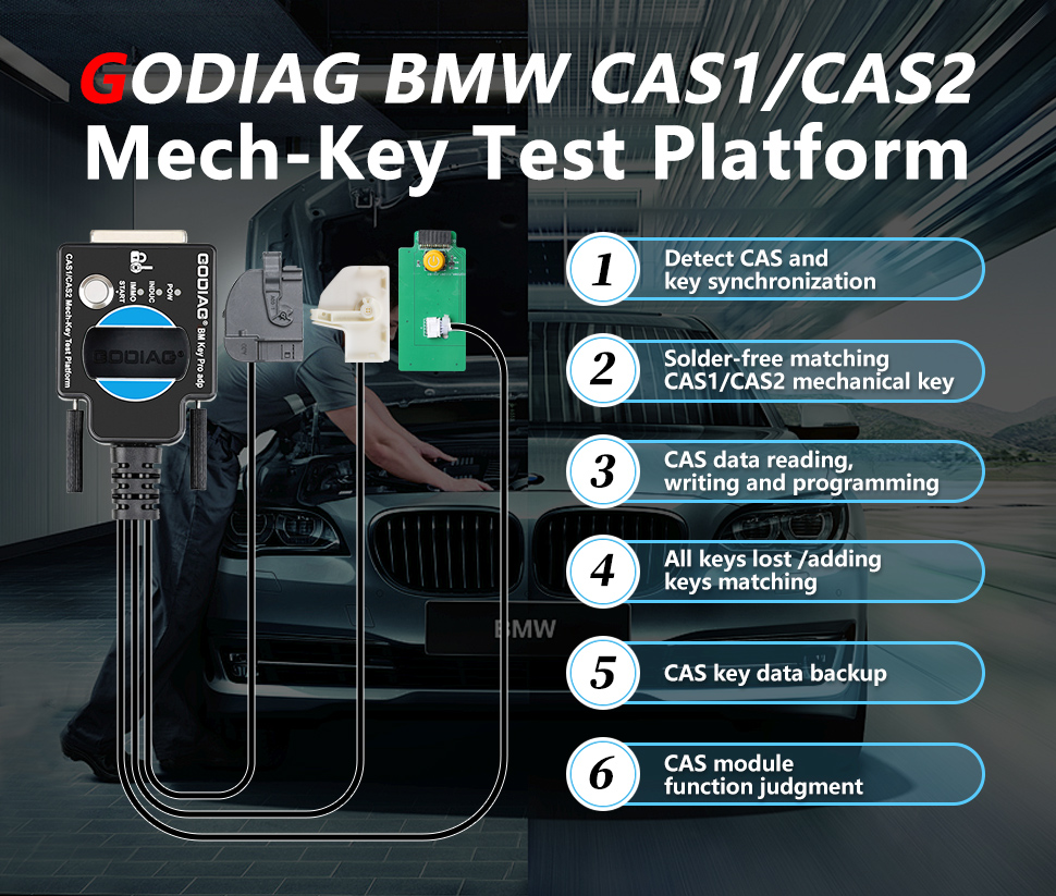 GODIAG CAS1 CAS2 SER BMW Mech-Key Test Platform 