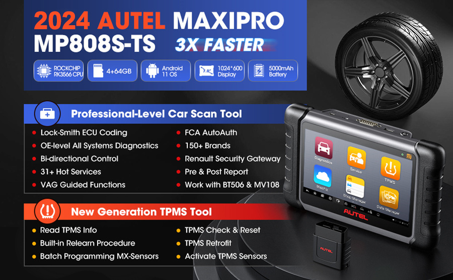 Autel MaxiPRO MP808S-TS TPMS Bidirectional Tool 