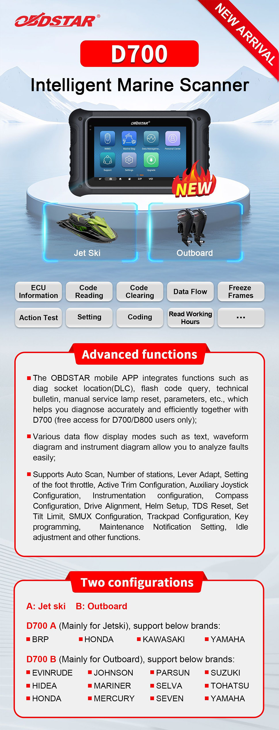 OBDSTAR D700  Intelligent Marine Scanner