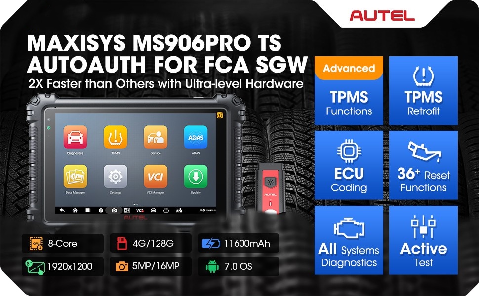 Autel MaxiSYS MS906 Pro-TS OE-Level Full Systems Diagnostic and TPMS Relearn Tool