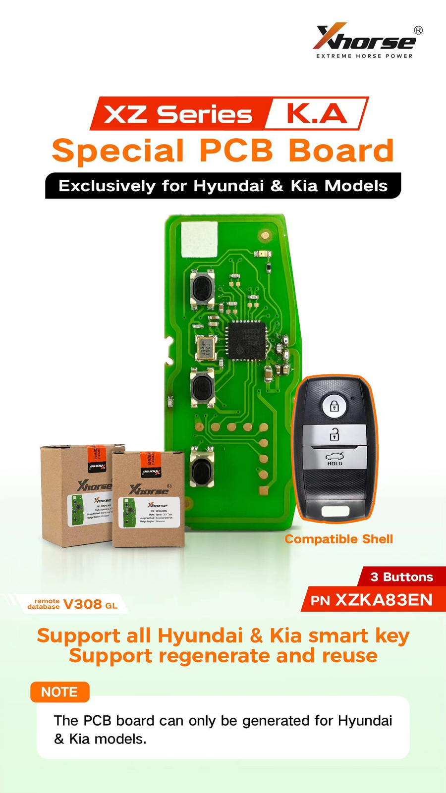 XHORSE K.A XZKA83EN Special PCB Board Exclusively for Hyundai & Kia Models 5pcs/lot