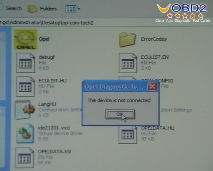  Opel Tech 2 Com is not Connected