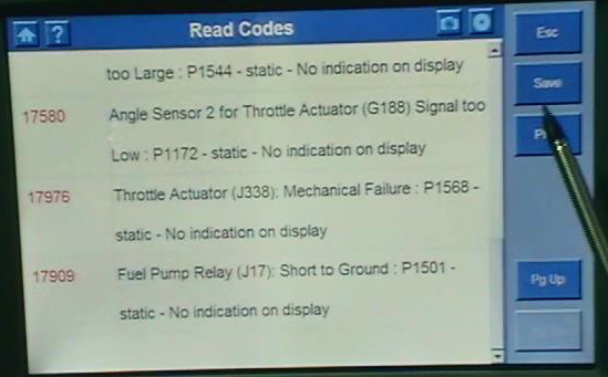 DS708 Trouble Codes